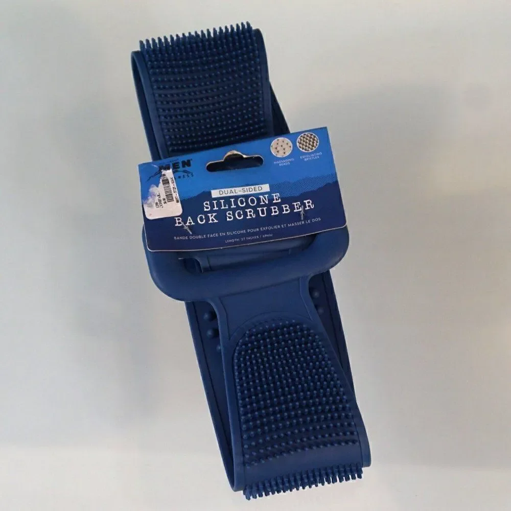 Silicone Back Scrubber Dual Sided Shower Bath Exfoliate Clean Massage